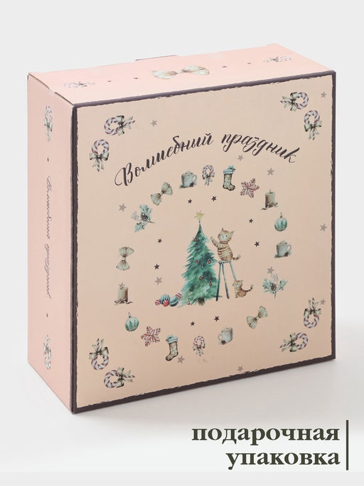 Блинница новогодняя Доляна Волшебный праздник, 23.5?9.7 см, доломит, белая  фото 3