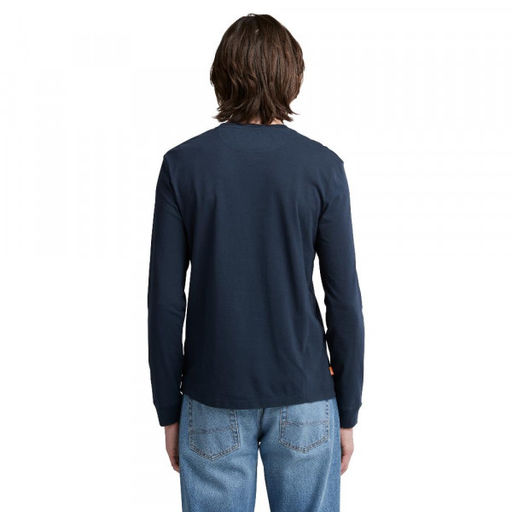 Мужская футболка с длинным рукавом Timberland Longsleeve Dun-River Crew Slim синяя  фото 6