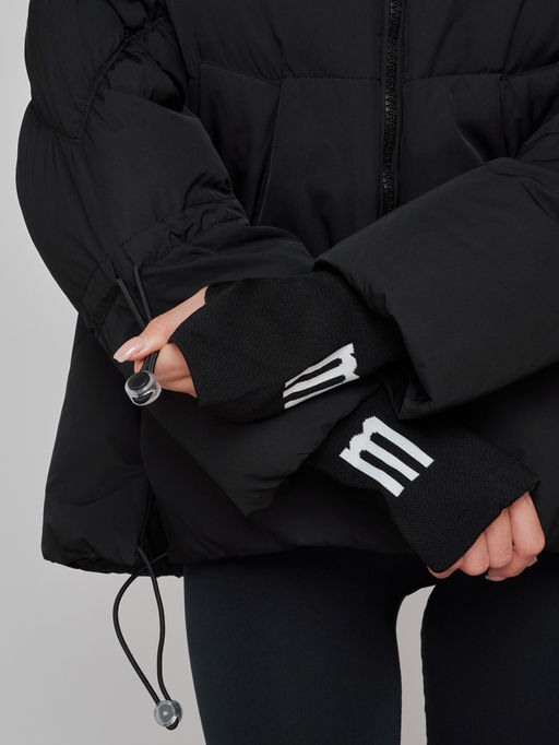 Зимняя женская куртка модная с капюшоном черного цвета 52306Ch - Holdluck фото 13