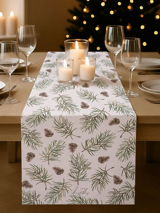 Дорожка новогодняя на стол «Этель» Christmas tree, 40×147 см, 100% хлопок, саржа 190 г/м²