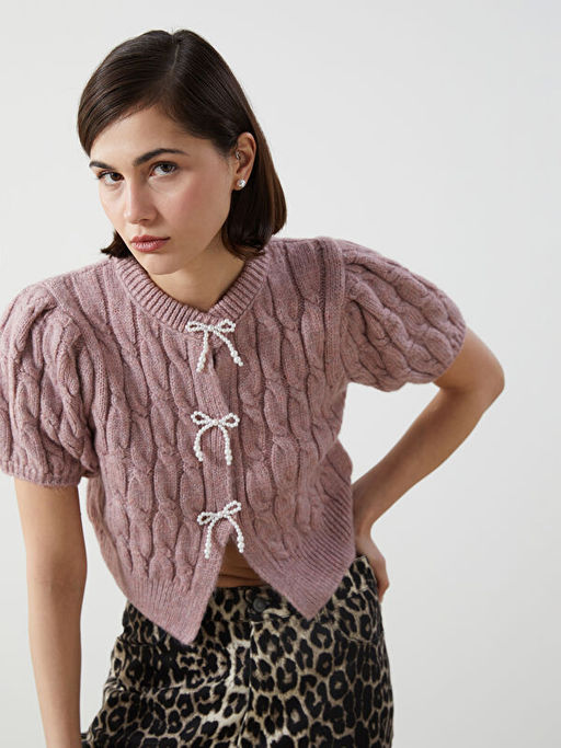 Kurdele Detayl? Balon Kollu Prenses Kazak