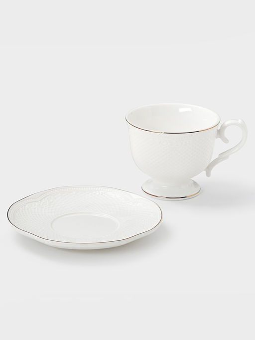 Чайная пара WY Empire, чашка 250 мл, блюдце d=10.4 см, фарфор, белая