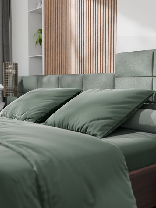 Постельное бельё 1.5-спальное «Этель», тенсель, оливковое