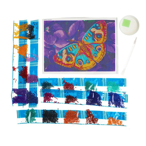 Алмазная мозаика с полным заполнением на холсте Бабочка, 15?21 см