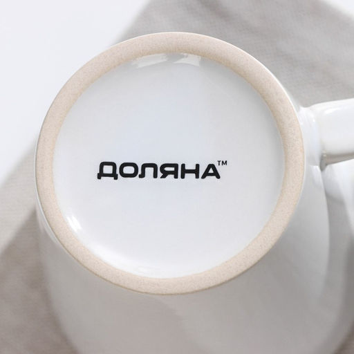 Кружка керамическая Доляна Coffee break, 370 мл, цвет белый  фото 5