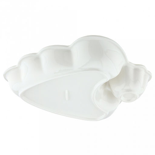 Блюдо керамическое "Зеленый лист" 235х205х40мм, 540мл, с соусником д77мм, 60мл, с деколью, зеленый, в коробке (Китай)