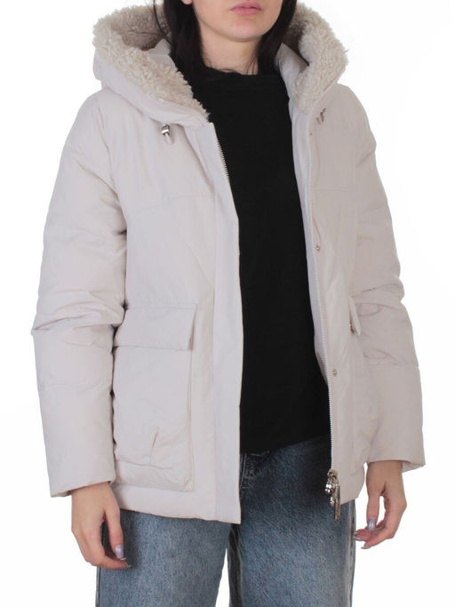 8809 LT. BEIGE Куртка зимняя женская (150 гр. холлофайбер)