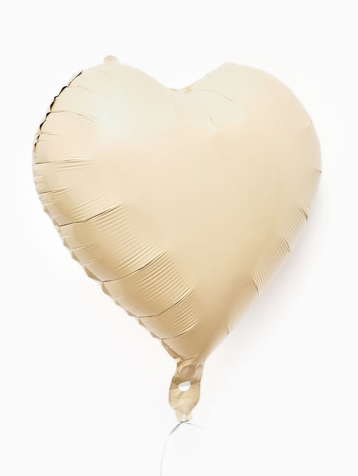 Цена за 2 шт. Воздушные шары фольгированные 17" «Сердце», кремовый сатин, набор 5 шт.