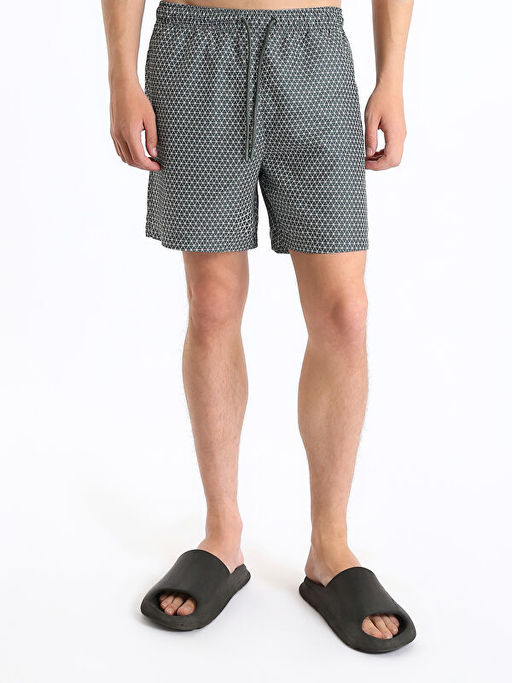 K?sa Boy Desenli Erkek Deniz ?ortu