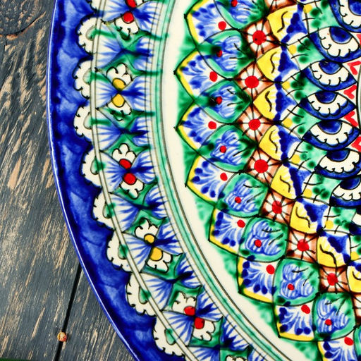 Ляган узбекский Риштанская Керамика «Узоры», d=41 см, МИКС