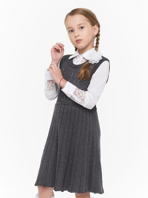 Сарафан для девочек 7077. 5006 серый