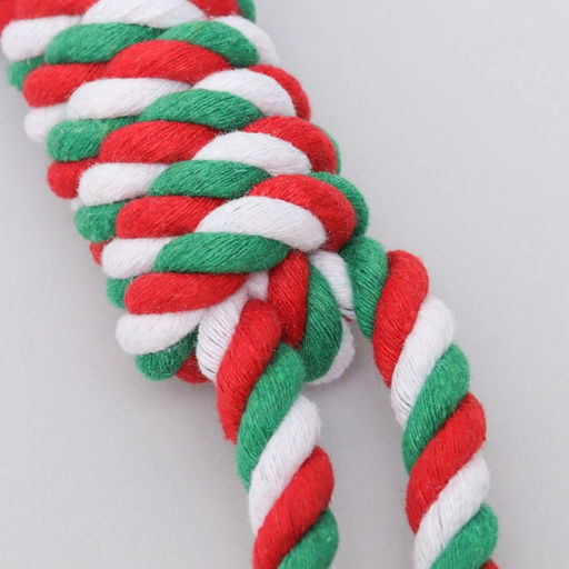 Игрушка пищащая, мягкая для собак Снеговик с канатом, 32 см - Пижон фото 6