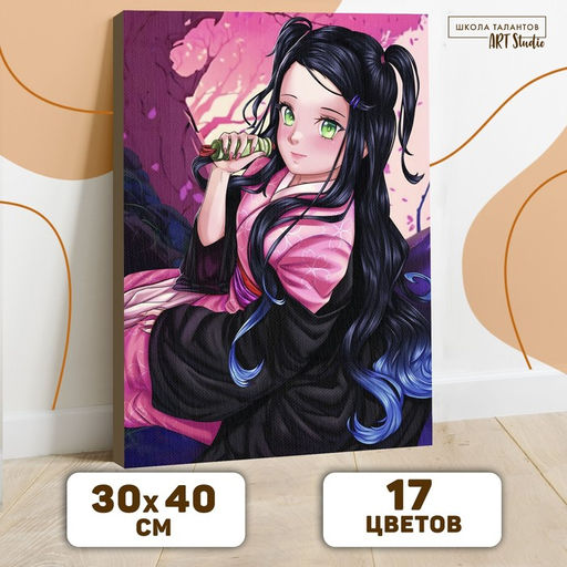 Картина по номерам на холсте с подрамником Зеленоглазая девушка, 30 40 см