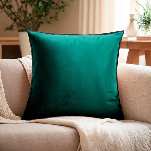 Наволочка декоративная Этель Кант, 45х45, цвет изумрудный, велюр (100% пэ)  фото 5