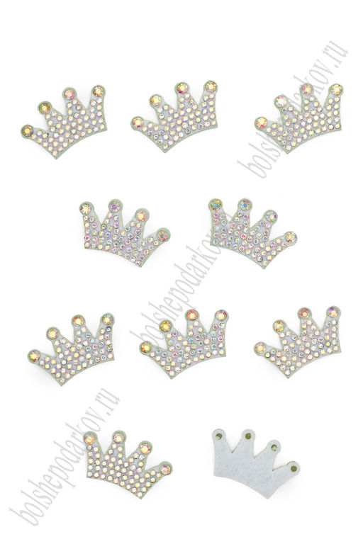Патчи из фетра со стразами "Корона" 3*2 см (20 шт) SF-7699, №11