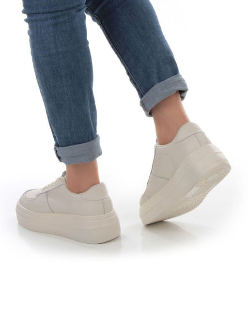 05-PDA157-2 BEIGE Кроссовки женские (натуральная кожа) - Фабричный китай фото 3