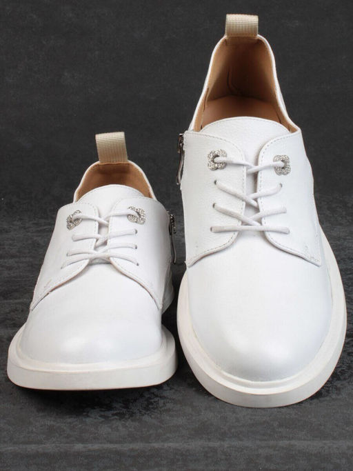 03-HP9962B WHITE Полуботинки женские (натуральная кожа)