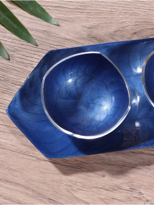 Менажница Аква (набор 3 шт) 9х9х5 см, на подносе, алюминий - Simaland фото 3