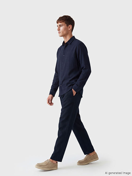Regular Fit %100 Keten Erkek Pantolon