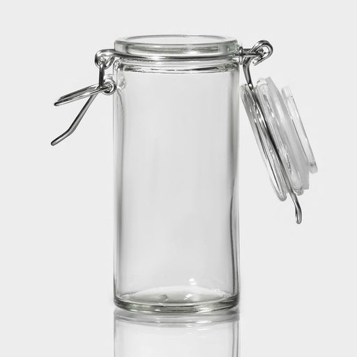 Банка для сыпучих продуктов Доляна «Галерея», 100 мл, 6.5×10.6 см, с бугельным замком, стекло