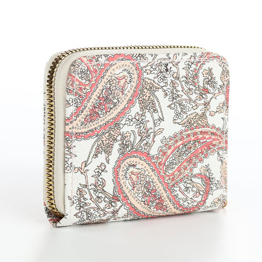 Кошелёк женский на молнии с ремешком, белый