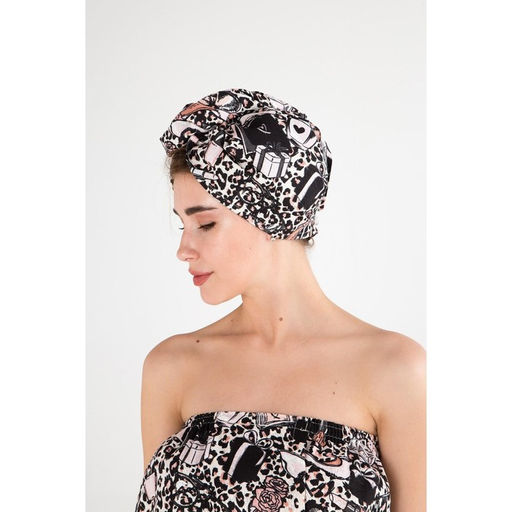 Набор для сауны Этель Леопард парео 80*144 см + чалма, вафля 200г/м2, 100% хл  фото 5