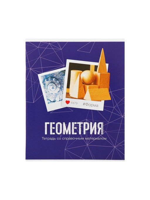 Цена за 10 шт. Предметная тетрадь по геометрии Calligrata «Фото», 48 листов, в клетку, со справочным материалом, обложка из мелованного картона