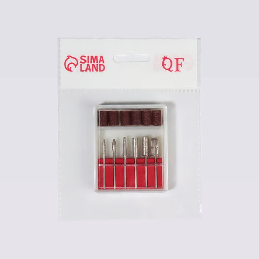 Фрезы с алмазным напылением, с насадками для педикюра, в пластиковом органайзере, 12 шт.