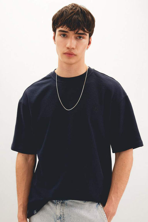 Comfort Regular Fit Rahat Kal?p Bisiklet Yaka Bask?l? K?sa Kollu Tisort - Defacto фото 2