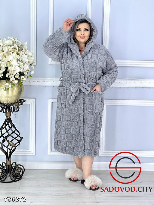 Халат женский теплый с капюшоном - Bruno фото 2