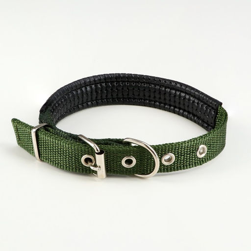 Ошейник Комфорт комбинированный, 45 х 2 см, ОШ 30-39 см, темно-зеленый 609528 - Пижон фото 2