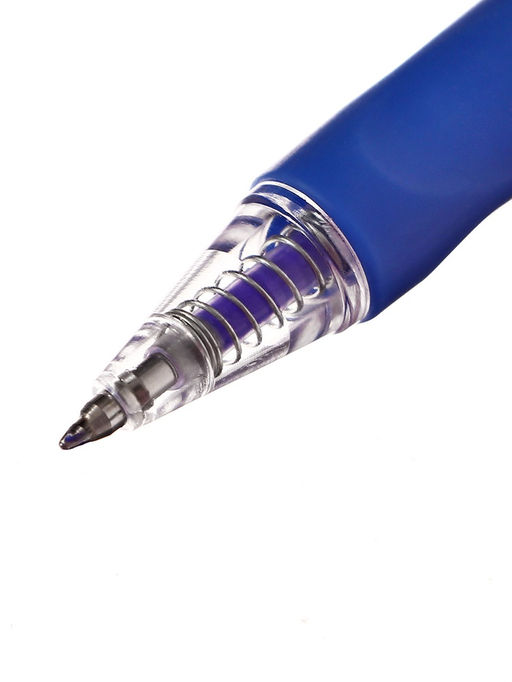 Цена за 6 шт. Ручка гелевая автоматическа, стираемые чернила, 0.5 мм, синий, резиновый держаель, корпус черный - Simaland фото 2