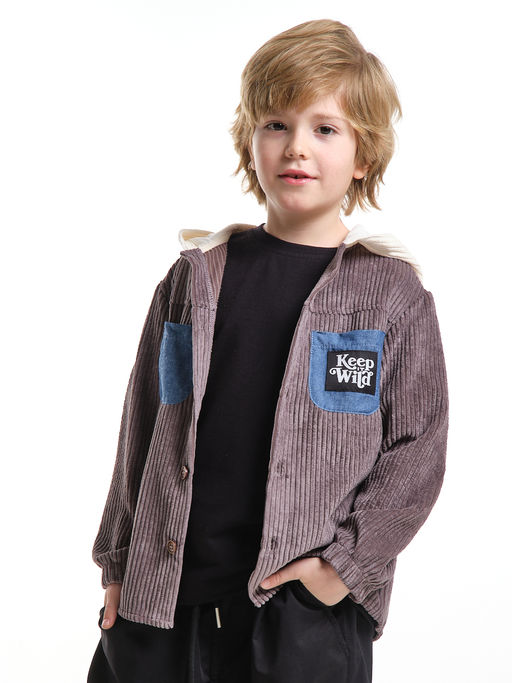 Рубашка вельветовая UD 8012 коричневый - Mini maxi фото 6