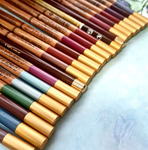 14 Карандаш СВЕТЛО-ГОЛУБОЙ ПЕРЛАМУТРОВЫЙ с сурьмой для макияжа глаз и губ + точилка