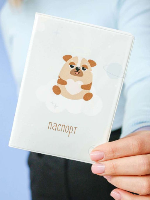 ОБЛОЖКА ДЛЯ ПАСПОРТА Space dog, плотность 600 мкм