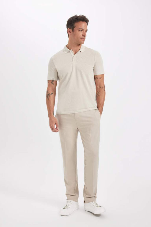 Slim Fit Dar Kesim K?sa Kollu Pamuklu Polo Tisort - Defacto фото 11