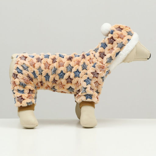 Комбинезон Звёзды с капюшоном, размер L (ДС 35 см, ОГ 45 см, ОШ 35 см), бежевый - Simaland фото 17