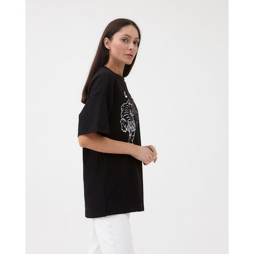 Футболка женская MIST Tiger, размер 44-46, чёрная