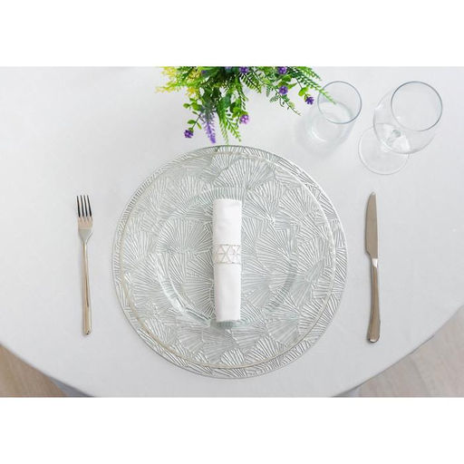 Набор салфеток сервировочных на стол Доляна Веер, d=38 см, 4 шт, цвет серебряный фото 7