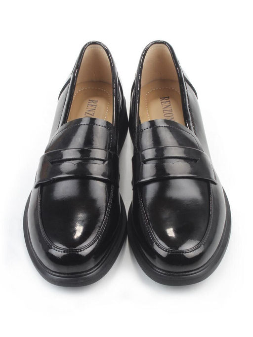 03-PDEB105-3 BLACK Лоферы женские (натуральная кожа)