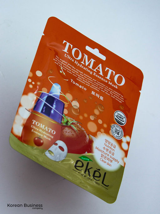EKEL - МАСКА ТКАНЕВАЯ ДЛЯ ЛИЦА С ЭКСТРАКТОМ ТОМАТА TOMATO ULTRA HYDRATING ESSENSE MASK, 25 МЛ  фото 3