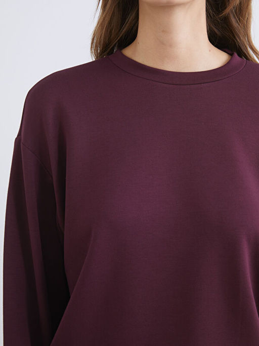 Bisiklet Yaka Oversize Kad?n Sweatshirt