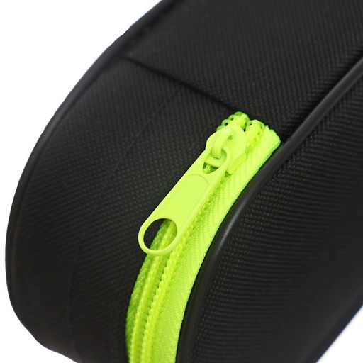 Пенал - футляр Calligrata Black, 85×210×50 мм, с откидной планкой, мягкий, текстильный, чёрный/ярко-салатовый