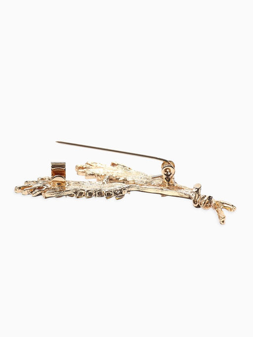 Брошь «Колосья» пшеницы, цвет жёлтый в золоте