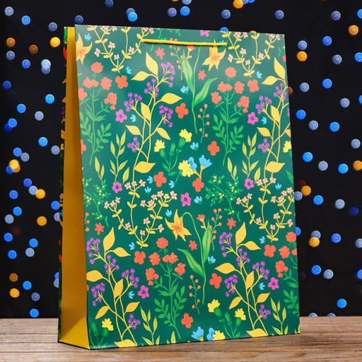 Пакет подарочный Цветочное поле 33 х 42,5 х 10 см - Simaland фото 4