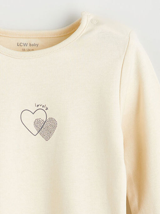 Bisiklet Yaka Bask?l? K?z Bebek ??t??tl? Body