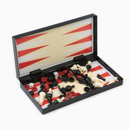 Настольная игра 3 в 1 «Зов»: нарды, шахматы, шашки, магнитная доска 19×19 см