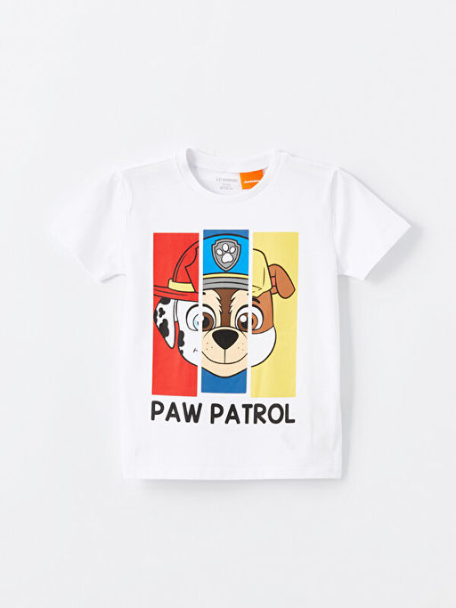 Bisiklet Yaka Paw Patrol Bask?l? Erkek Bebek Ti??rt