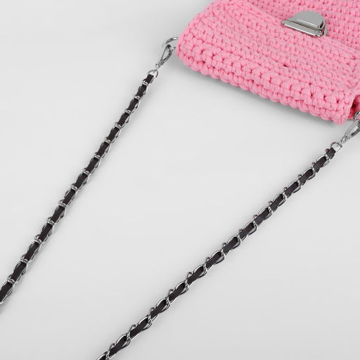 Цена за 2 шт. Цепочка с искусственной кожей для сумки, с карабинами, 10×15 мм, 118±3 см, цвет серебряный, коричневый