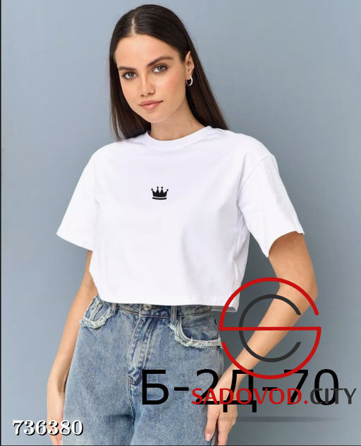 Женская однотонная футболка